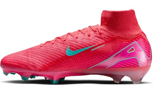 Nike Mercurial Superfly 10 Elite FG High-Top Soccer Cleats (FQ1454-800, Ember Glow/Aurora Green) Size 12