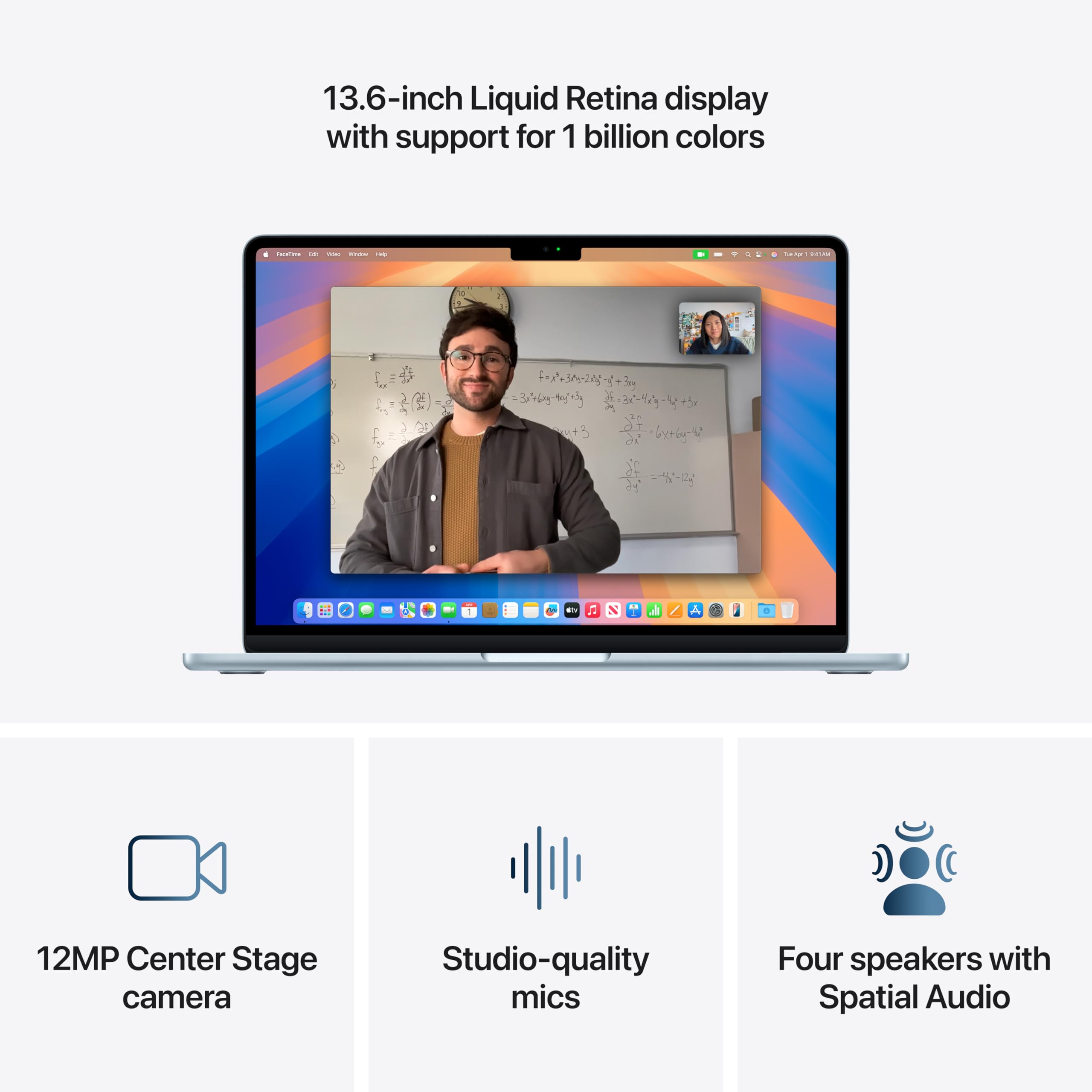 Apple 2025 MacBook Air 13-inch Laptop with M4 chip: Built for Apple Intelligence, 13.6" Liquid Retina Display, 16GB Unified Memory, 256GB SSD Storage, 12MP Center Stage Camera, Touch ID, Sky Blue
