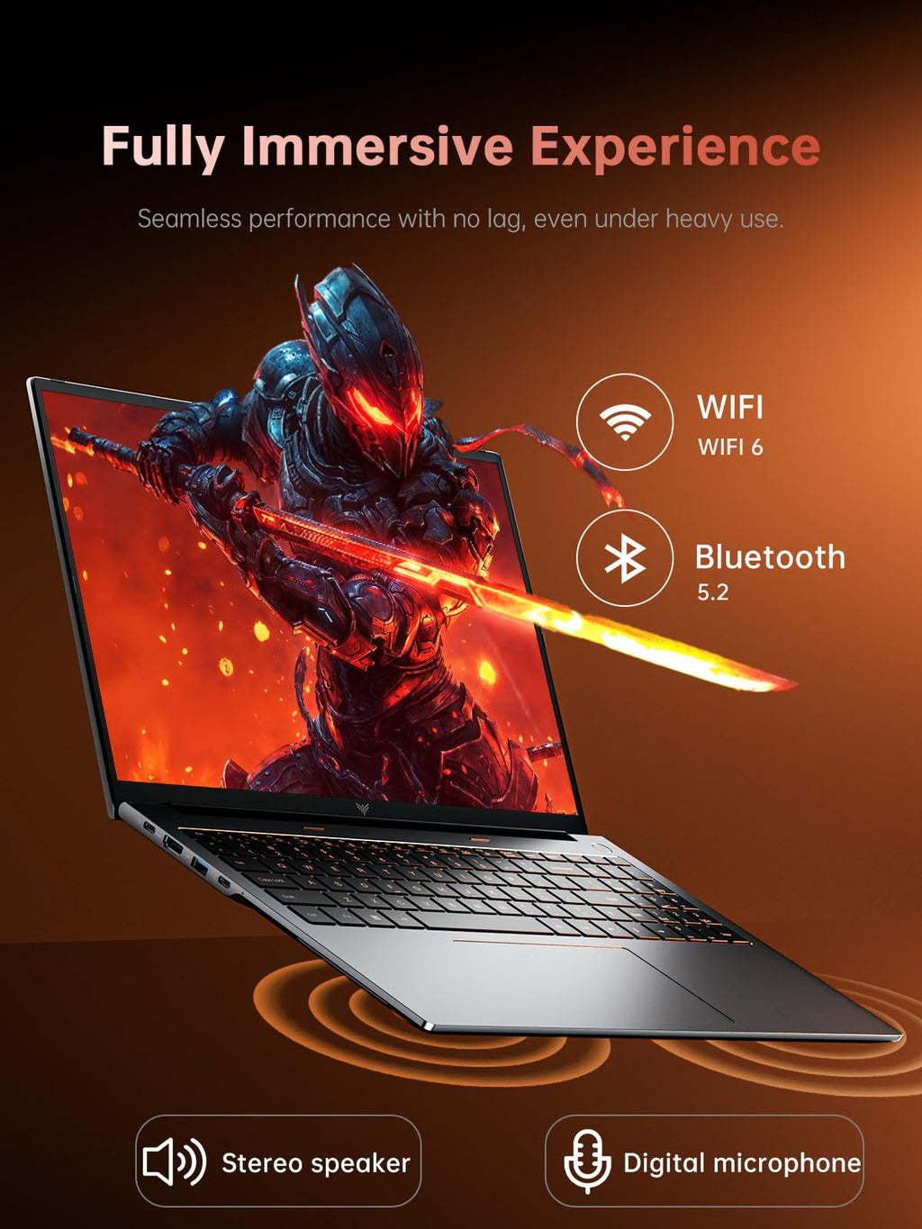 KAIGERR Gaming Laptop, 2026 Laptop with AMD Ryzen 7 7735HS (8C/16T, Up to 4.75GHz), 16GB DDR5 512GB NVMe SSD Laptop Computer, Up to 4TB, 16-inch FHD Display, WiFi 6, Backlit KB, Type-C, Dual Fans