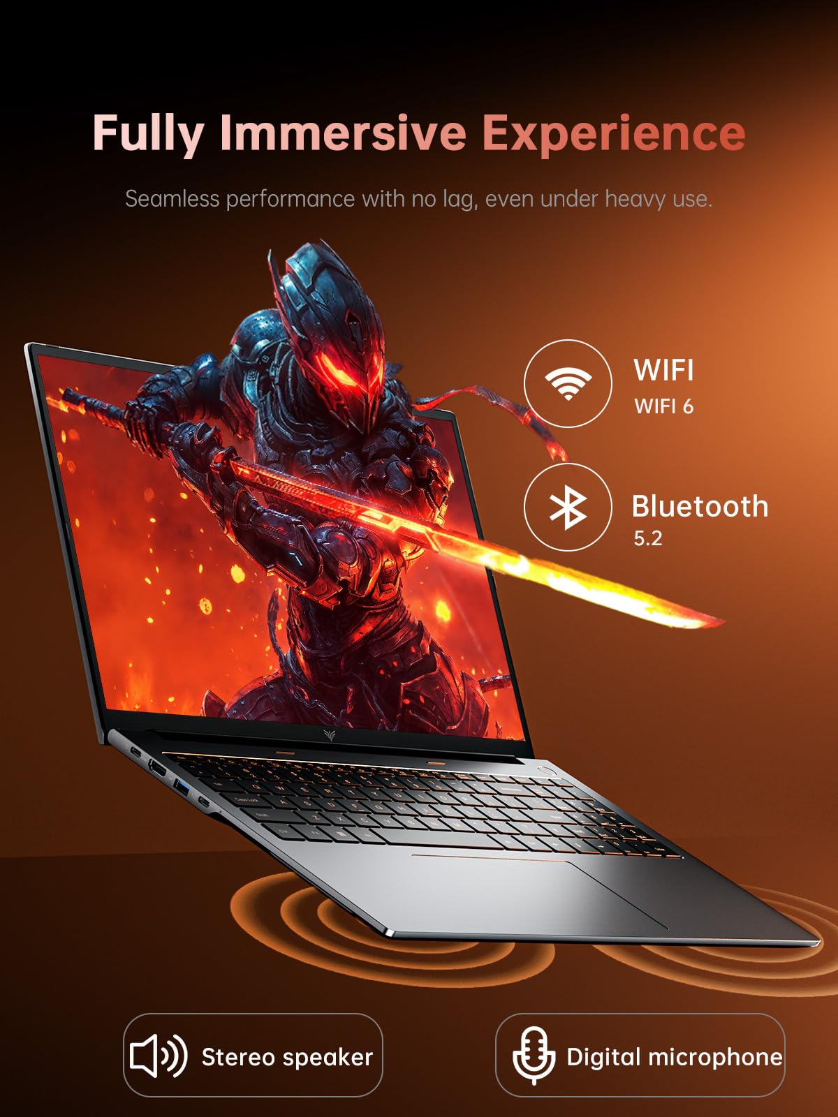 KAIGERR Gaming Laptop, 2026 Laptop with AMD Ryzen 7 7735HS (8C/16T, Up to 4.75GHz), 16GB DDR5 512GB NVMe SSD Laptop Computer, Up to 4TB, 16-inch FHD Display, WiFi 6, Backlit KB, Type-C, Dual Fans